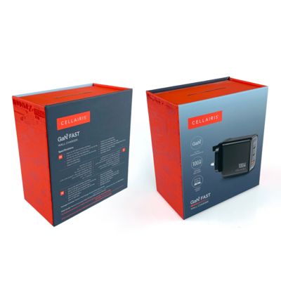 কম MOQ চৌম্বকীয় ক্লিয়ারার অ্যাডাপ্টার প্যাকেজিং বক্স ইলেকট্রনিক্স উপাদান প্যাকিং পেপার বক্স হুক সহ