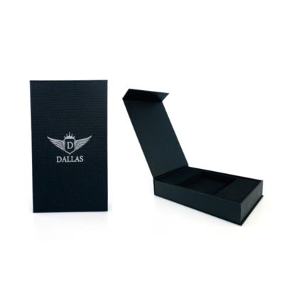 Premium black recyclable packaging box for perfume Flip packaging gift magnetic closure paper box with foam tray